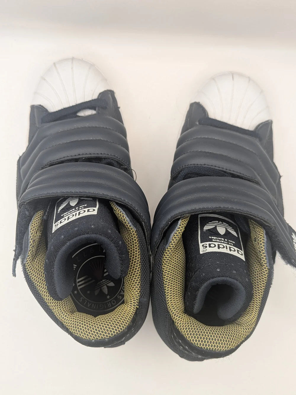 adidas Kids Black & White Velcro High-Top Sneakers